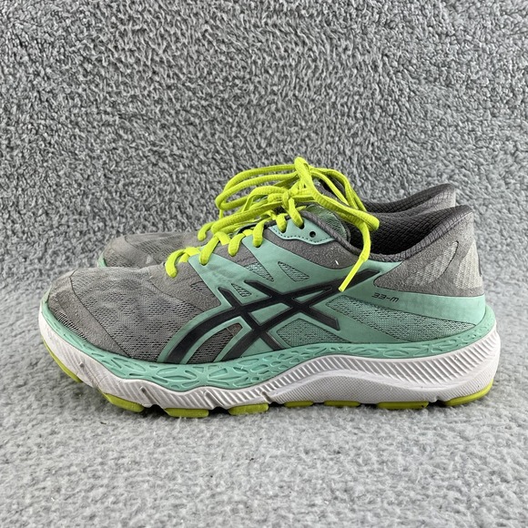 Asics 33-M Running Shoes Women's 8.5 Blue Neon Yellow Training Outdoor Trail Gym - Picture 2 of 10